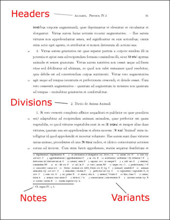 Image of a page from a printed critical edition, showing the edited text with apparatus and notes below